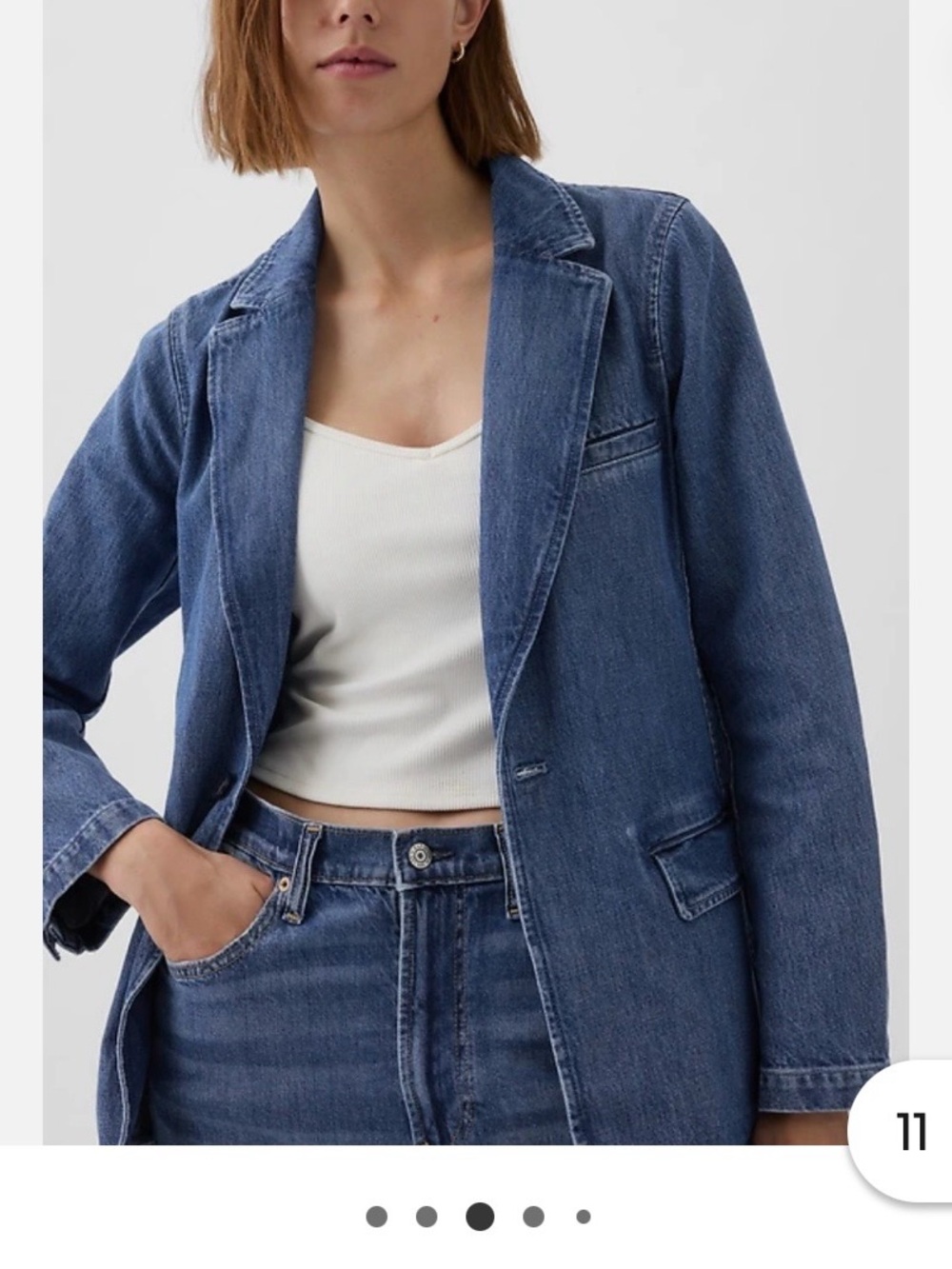 GAP Blue Denim Blazer